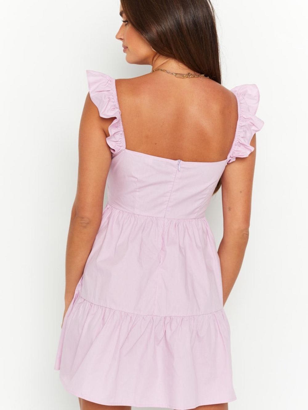 Beginning Boutique Adair Pink Frill Tiered Mini Dress - Picture 2 of 5
